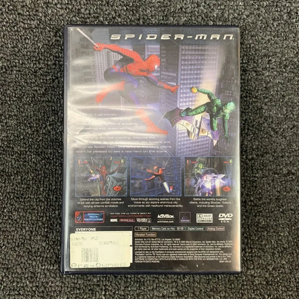 Spider-Man for PS2 Sony PlayStation 2 CIB with Manual Read Description